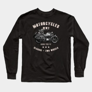 Rikuo Type 97 Retro Vintage Motorcycle WW2 Long Sleeve T-Shirt